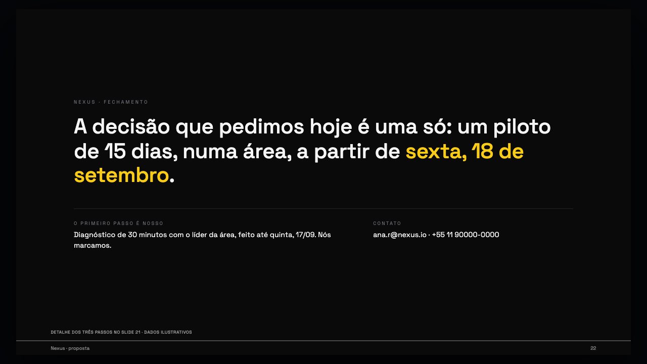 Slide de fechamento com a decisão pedida e data